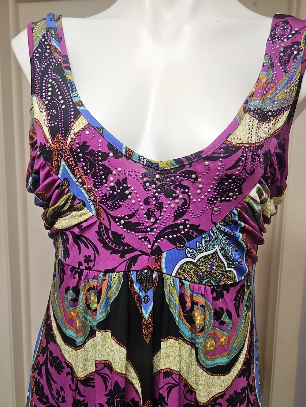 live and let live One World  Purple Paisley Maxi Dress With Sparkle